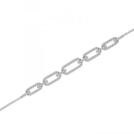 14K Yellow Gold Diamond Open Link Chain Bracelet