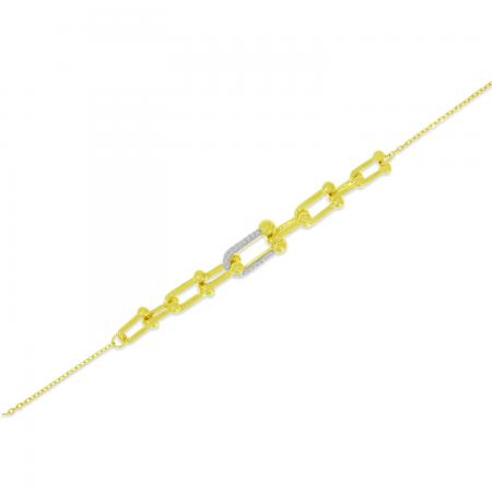 14K Yellow Gold U Link Chain Bracelet