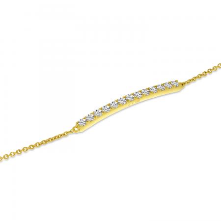 14K Yellow Gold Bar Diamond Bracelet