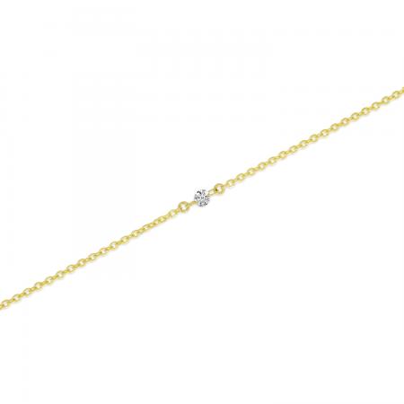 14K Yellow Gold Dashing Diamond Cable Chain Permanent Bracelet