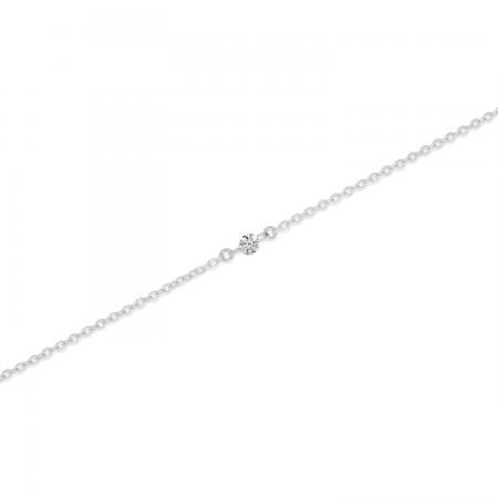 14K White Gold Dashing Diamond Cable Chain Permanent Bracelet