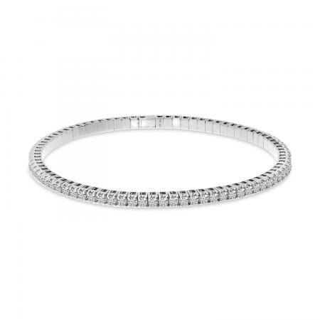 14K White Gold Diamond Flexible Tennis Bracelet