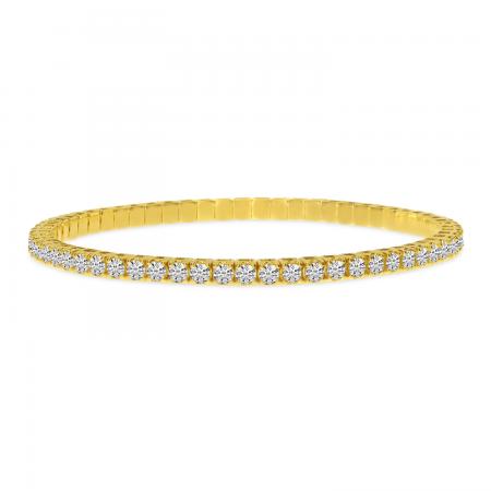 14K Yellow Gold 4.22 Ct Diamond Stretch Tennis Bracelet