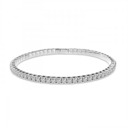 14K White Gold 4.22 Ct Diamond Stretch Tennis Bracelet