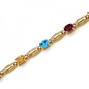 14K Yellow Gold Oval Multi Bracelet