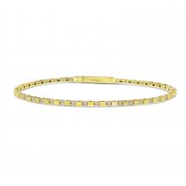 14K Yellow Gold Diamond Bar Flexible Bracelet