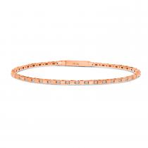 14K Rose Gold Diamond Bar Flexible Bracelet