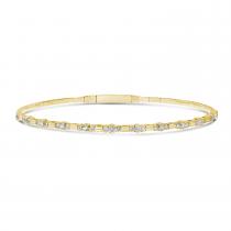 14K Yellow Gold Three Diamond Flexible Bracelet