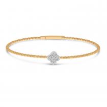 14K Rose Gold Two-Tone Clover Flexible Bracelet