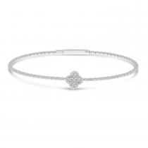 14K White Gold Clover Flexible Bracelet