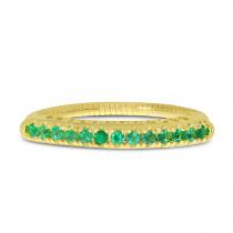 14K Yellow Gold Emerald Stretch Ring