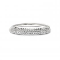 14K White Gold Large Pave Diamond Stretch Ring