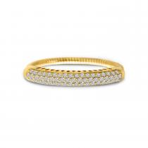 14K Yellow Gold Large Pave Diamond Stretch Ring