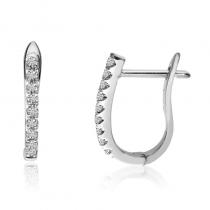 14K White Gold Diamond Hoop Earrings