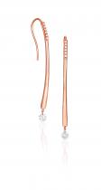 14K Rose Gold Long Single .37 Ct Diamond Dashing Diamond Earrings