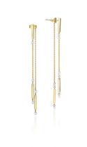 14K Yellow Gold Dashing Diamonds Pierced Diamond Dangle Threader Earrings