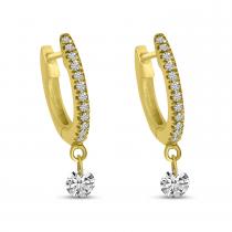 14K Yellow Gold Dashing Diamonds Petite Huggie .23 ct Diamond Earrings