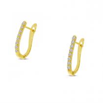 14K Yellow Gold Diamond Hoop Earrings