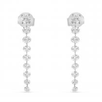 14K White Gold 1.70 ct Dashing Diamond Dangle Stud Earring