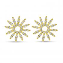 14K Yellow Gold Diamond Burst Post Earrings