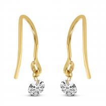 14K Yellow Gold .50 ct Dashing Diamond Wire Hook Earrings