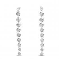 14K White Gold Dashing Diamonds Jacket Earrings