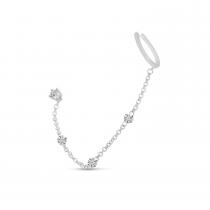 14K White Gold Dashing Diamond Double Hole Chain Earrings