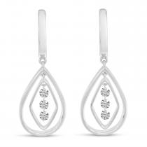 14K White Gold Dashing Diamonds Chandelier Drop Earrings