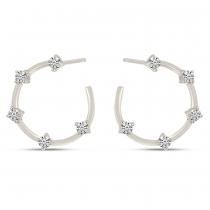 14K White Gold Open Constellation Earrings