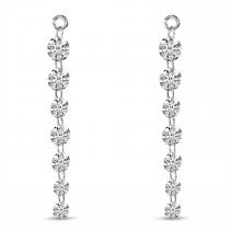 14K White Gold Graduated Dashing Diamond Earring Jacket