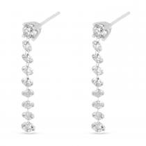 14K White Gold Dashing Diamond Stud with Drop Earrings