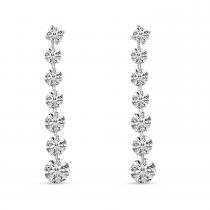 14K White Gold Cascading Dashing Diamond Earrings