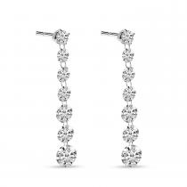 14K White Gold Cascading Dashing Diamond Earrings