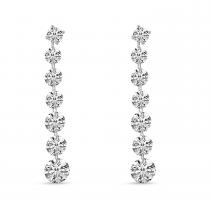 14K White Gold Cascading Dashing Diamond Earrings