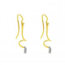 14K Yellow Gold Diamond Fashion Swirl Earrings