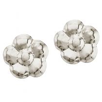 14K White Gold Baby Flower Screwback Earrings