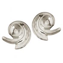 14K White Gold Baby Swirl Screwback Earrings