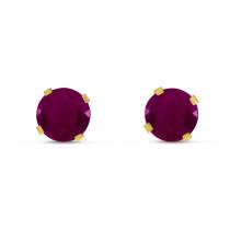 14K Yellow Gold 5mm Diffused Ruby Birthstone Earrings