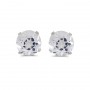 14k White Gold Round White Topaz Stud Earrings