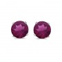 14k White Gold Round Rhodolite Garnet Stud Earrings