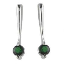 14K White Gold Emerald Drop Earrings