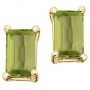 14K Yellow Gold 5x3 Emerald Cut Peridot Earrings