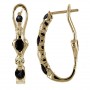 14K Yellow Gold Sapphire and Diamond Precious Omega Back Earrings