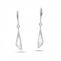 14K White Gold Fancy Long White Topaz and Diamond Dangle Semi Precious Earrings