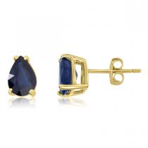 14K Yellow Gold Pear Sapphire Earrings