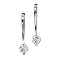 14K White Gold .20 Ct Diamond Drop Earrings