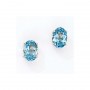 14K White Gold Oval Blue Topaz Earrings