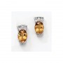 14K White Gold Oval Citrine and Diamond Earrings