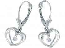 14K White Gold Diamond Dashing Diamonds Earrings