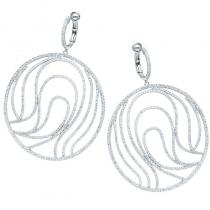 14k White Gold Large Disk Earrings